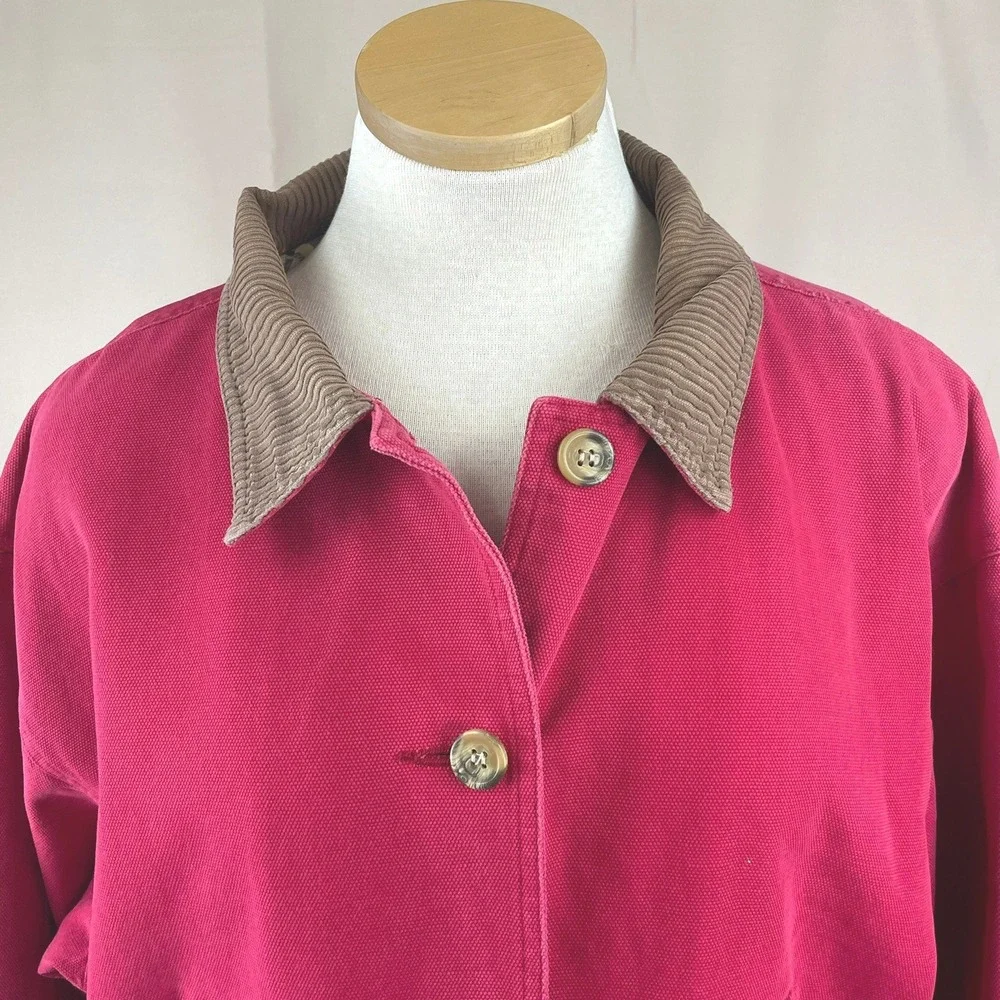 Vintage 90s Chore Barn Jacket (L)‎ Red Cotton Gorpcore Cabin Normcore Distressed